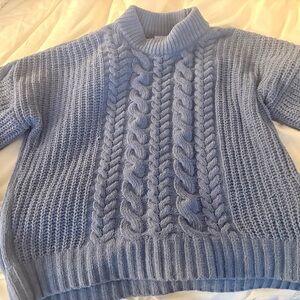 Abercrombie Kids Blue Cable Knit Turtleneck Sweater